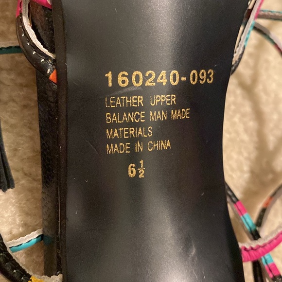 Colin Stuart Colorful Leather Straps Lace-Up/Wrap Sandals Heels Size 6.5 - Picture 9 of 13